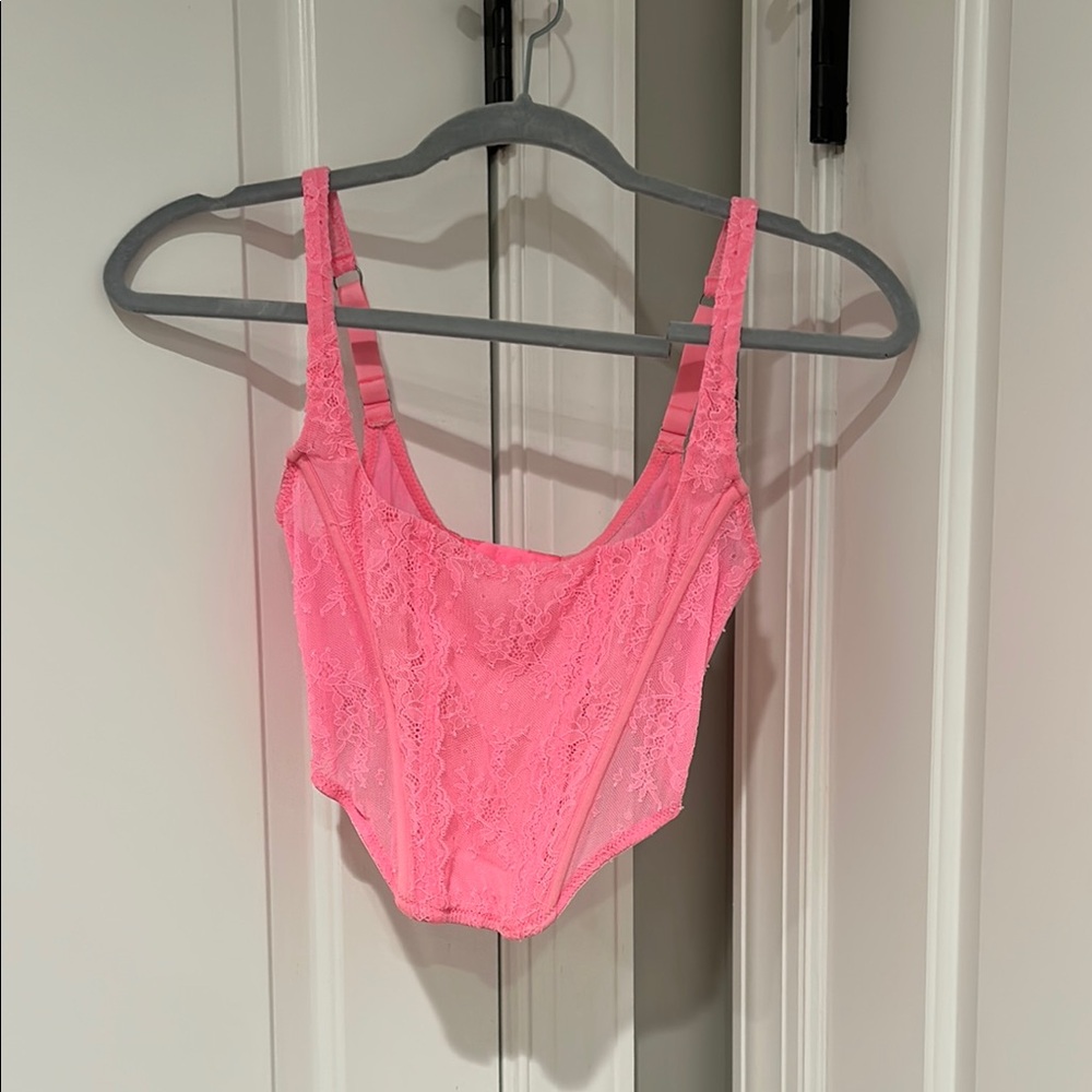 Pink Lace Crop Top